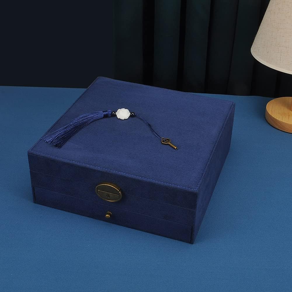 Women Jewelry Box Lockable 3 Layers Large Jewelry Organizer Storage Case for Earrings Necklaces Rings Bracelets,Green Display Jewel Holder (Green)