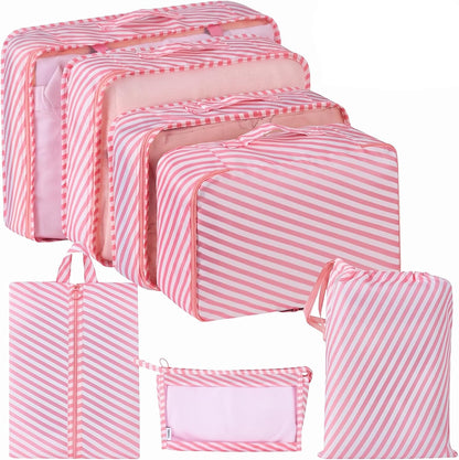 7 Set Packing Cubes for Travel, Breathable Mesh Luggage Organizers with Shoe Bag, Durable Storage Bags for Suitcases