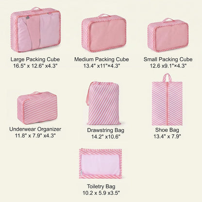 7 Set Packing Cubes for Travel, Breathable Mesh Luggage Organizers with Shoe Bag, Durable Storage Bags for Suitcases