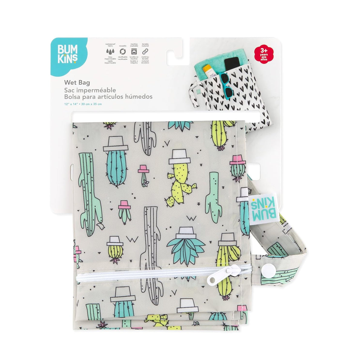 Disney Waterproof Wet Bag for Baby, Travel, Swim Suit, Cloth Diapers, Pump Parts, Pool, Beach, Gym Clothes, Toiletry, Hook to Stroller, Daycare, Zip Reusable Wetdry Packing, Minnie Mouse Icon