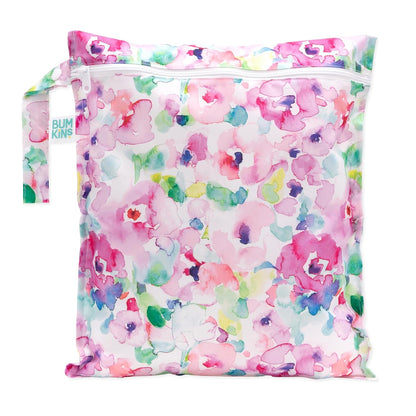 Disney Waterproof Wet Bag for Baby, Travel, Swim Suit, Cloth Diapers, Pump Parts, Pool, Beach, Gym Clothes, Toiletry, Hook to Stroller, Daycare, Zip Reusable Wetdry Packing, Minnie Mouse Icon