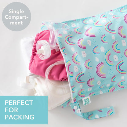 Disney Waterproof Wet Bag for Baby, Travel, Swim Suit, Cloth Diapers, Pump Parts, Pool, Beach, Gym Clothes, Toiletry, Hook to Stroller, Daycare, Zip Reusable Wetdry Packing, Minnie Mouse Icon