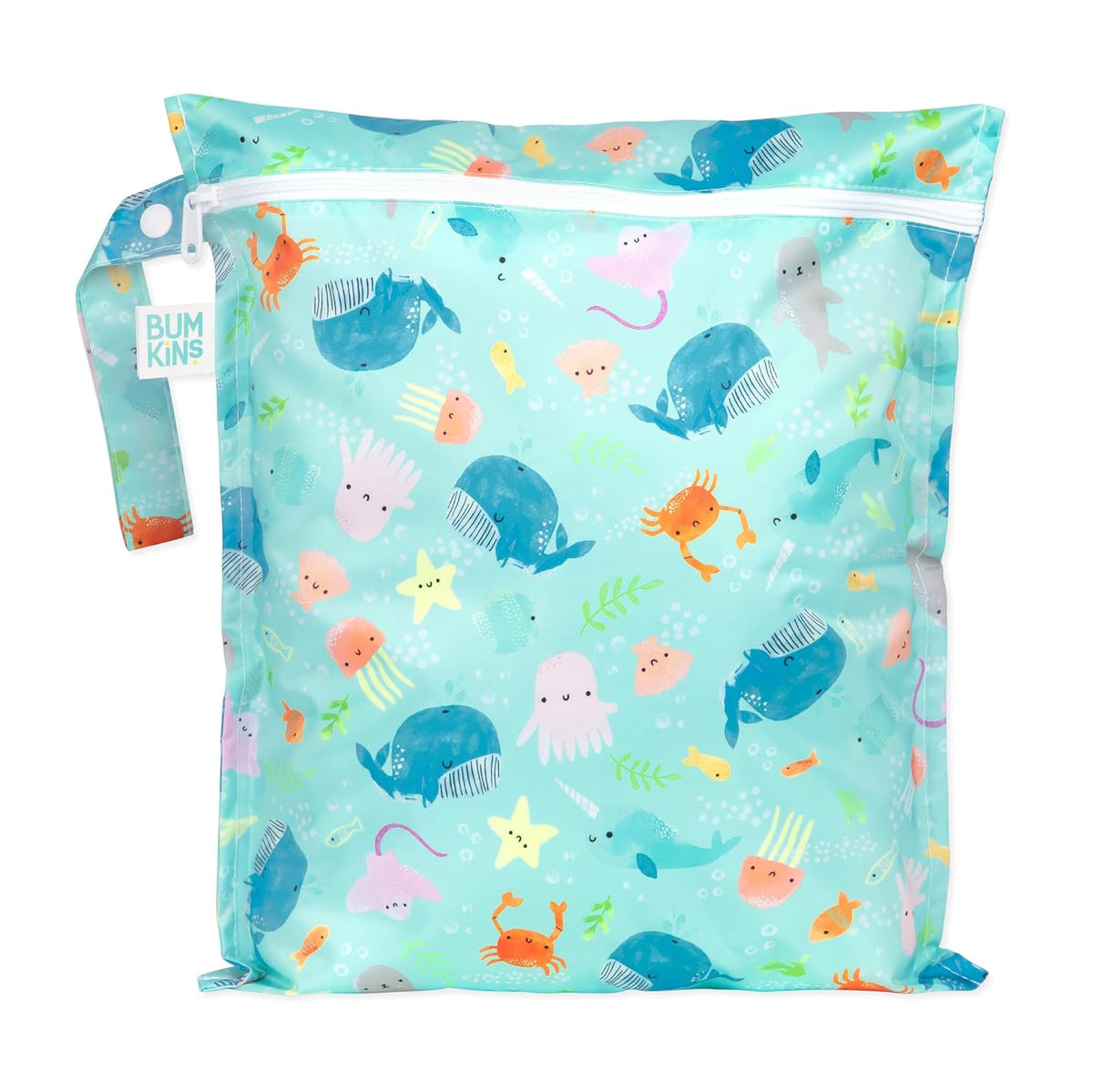 Disney Waterproof Wet Bag for Baby, Travel, Swim Suit, Cloth Diapers, Pump Parts, Pool, Beach, Gym Clothes, Toiletry, Hook to Stroller, Daycare, Zip Reusable Wetdry Packing, Minnie Mouse Icon