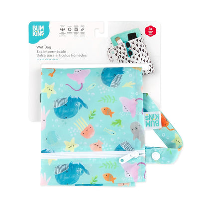 Disney Waterproof Wet Bag for Baby, Travel, Swim Suit, Cloth Diapers, Pump Parts, Pool, Beach, Gym Clothes, Toiletry, Hook to Stroller, Daycare, Zip Reusable Wetdry Packing, Minnie Mouse Icon