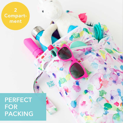 Disney Waterproof Wet Bag for Baby, Travel, Swim Suit, Cloth Diapers, Pump Parts, Pool, Beach, Gym Clothes, Toiletry, Hook to Stroller, Daycare, Zip Reusable Wetdry Packing, Minnie Mouse Icon