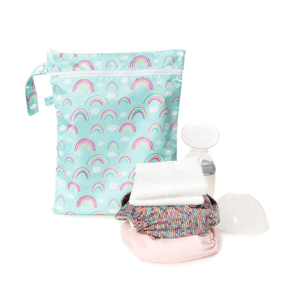 Disney Waterproof Wet Bag for Baby, Travel, Swim Suit, Cloth Diapers, Pump Parts, Pool, Beach, Gym Clothes, Toiletry, Hook to Stroller, Daycare, Zip Reusable Wetdry Packing, Minnie Mouse Icon