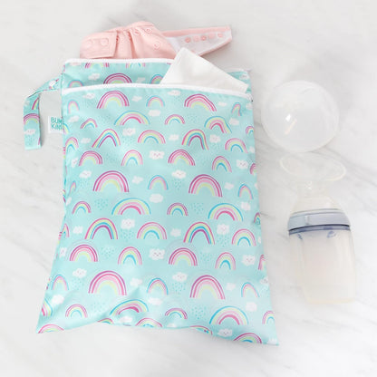 Disney Waterproof Wet Bag for Baby, Travel, Swim Suit, Cloth Diapers, Pump Parts, Pool, Beach, Gym Clothes, Toiletry, Hook to Stroller, Daycare, Zip Reusable Wetdry Packing, Minnie Mouse Icon