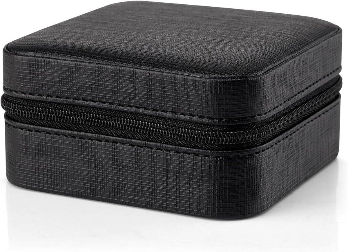 Small Travel Jewelry Box Organizer Display Case for Girls Women Gift Rings Earrings Necklaces Storage, Blue