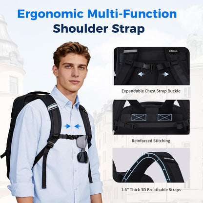 19" Travel Backpack for Men Women 30L Large Carry-On Backpack with 17.3 In Laptop Compartment,Grey