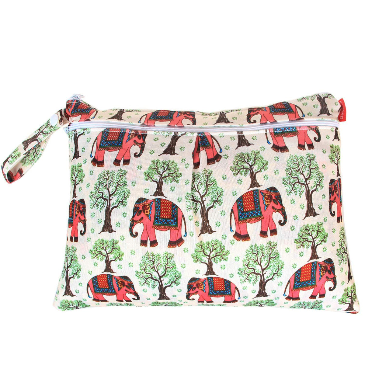 2pcs Travel Wet and Dry Bag, Reusable Wet Bags Organizer with Two Zippered Pocket for Cloth Diaper, Pumping Parts, Swimsuit and Gym, Green Forest