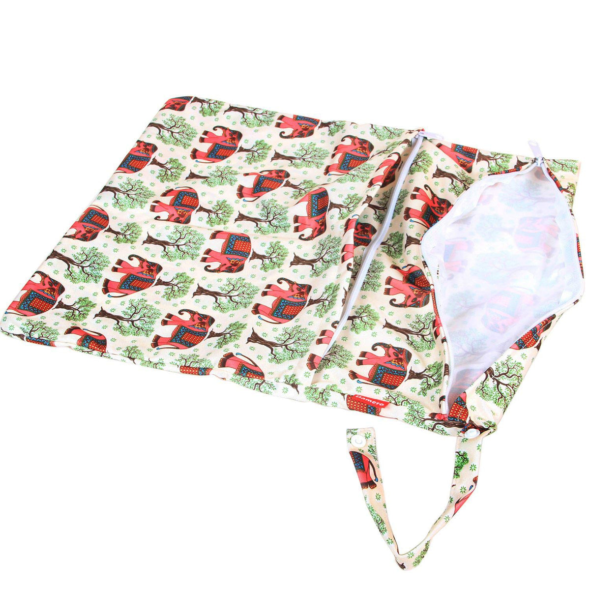 2pcs Travel Wet and Dry Bag, Reusable Wet Bags Organizer with Two Zippered Pocket for Cloth Diaper, Pumping Parts, Swimsuit and Gym, Green Forest