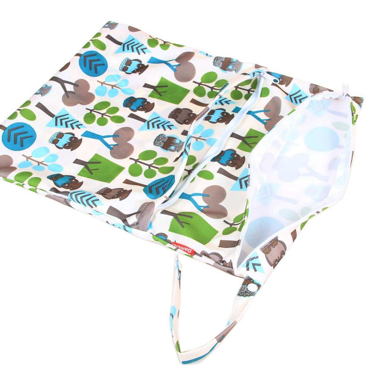 2pcs Travel Wet and Dry Bag, Reusable Wet Bags Organizer with Two Zippered Pocket for Cloth Diaper, Pumping Parts, Swimsuit and Gym, Green Forest