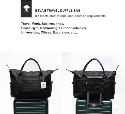 Travel Tote Duffel Gym Bag,Weekender Overnight Carry-on Tote Crossbody Bag with Wet Pocket and Trolley Sleeve Upgraded