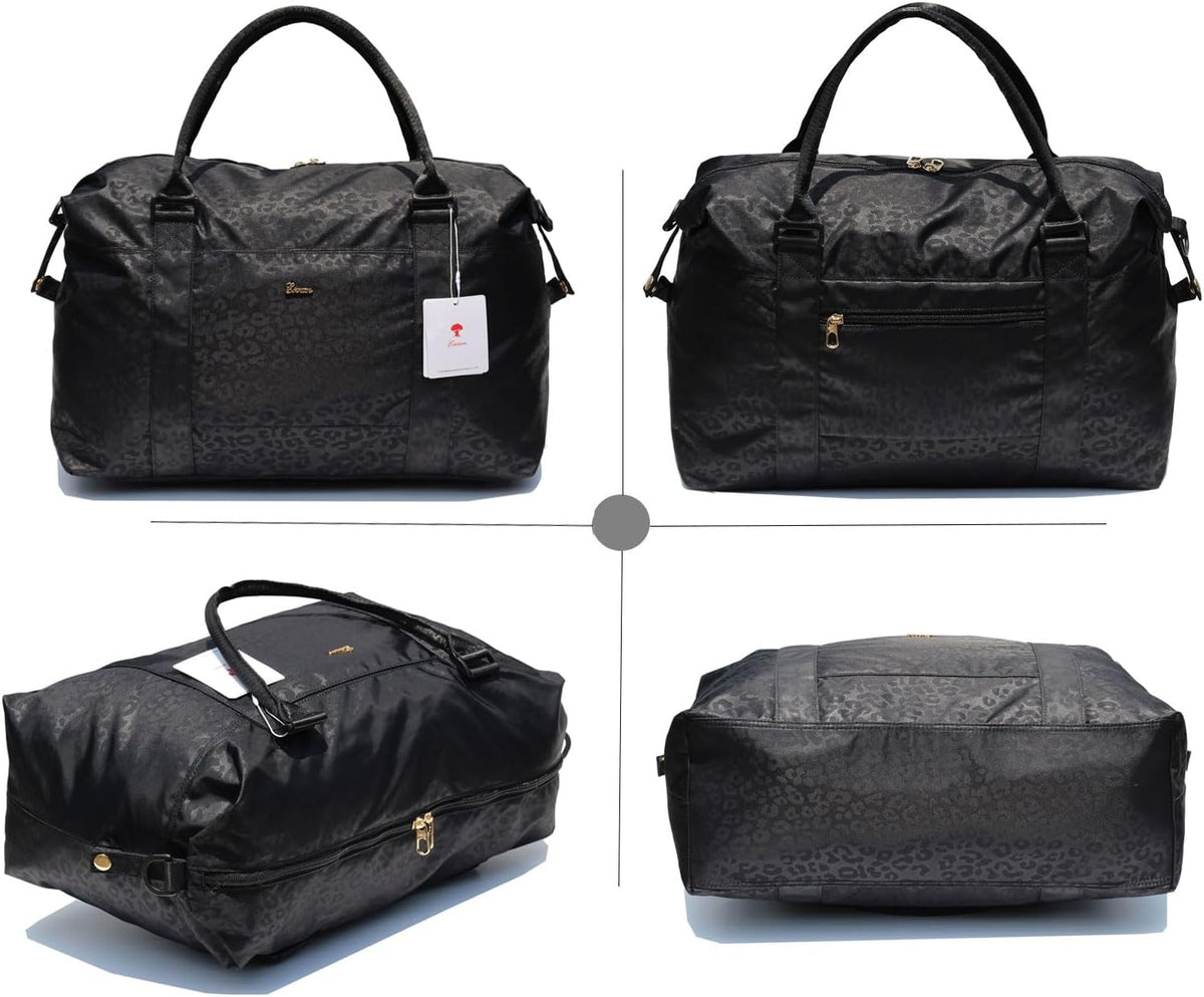 Travel Tote Duffel Gym Bag,Weekender Overnight Carry-on Tote Crossbody Bag with Wet Pocket and Trolley Sleeve Upgraded