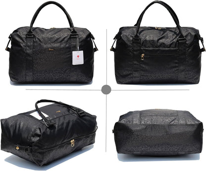 Travel Tote Duffel Gym Bag,Weekender Overnight Carry-on Tote Crossbody Bag with Wet Pocket and Trolley Sleeve Upgraded