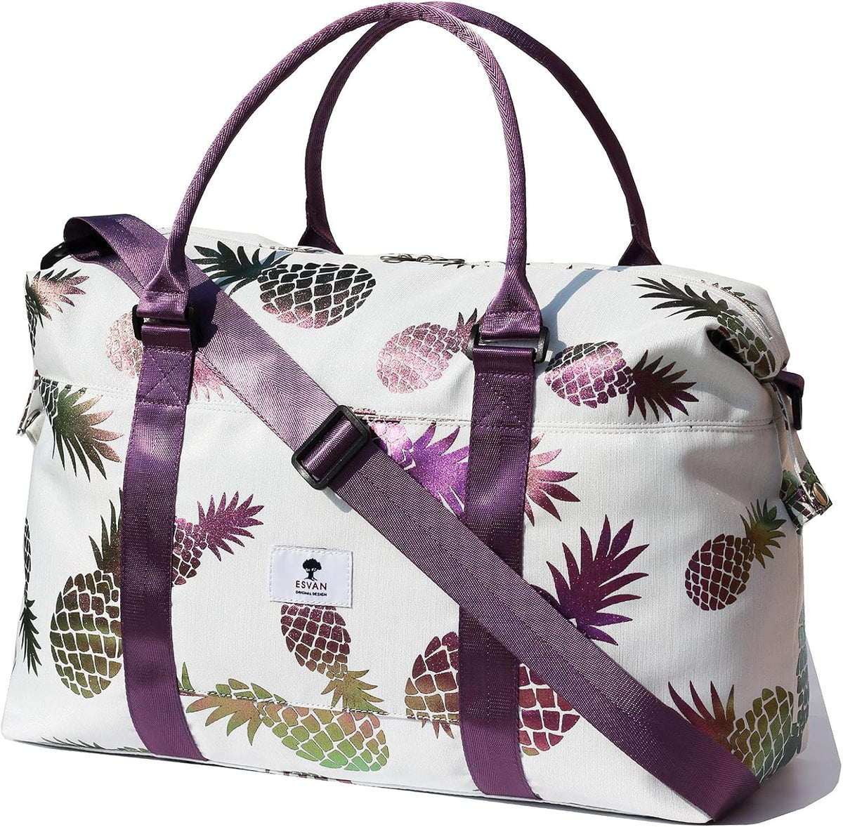 Travel Tote Duffel Gym Bag,Weekender Overnight Carry-on Tote Crossbody Bag with Wet Pocket and Trolley Sleeve Upgraded