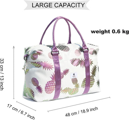 Travel Tote Duffel Gym Bag,Weekender Overnight Carry-on Tote Crossbody Bag with Wet Pocket and Trolley Sleeve Upgraded