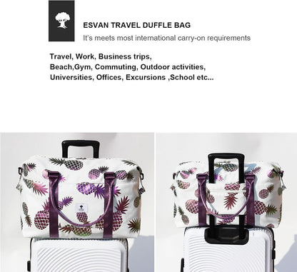 Travel Tote Duffel Gym Bag,Weekender Overnight Carry-on Tote Crossbody Bag with Wet Pocket and Trolley Sleeve Upgraded