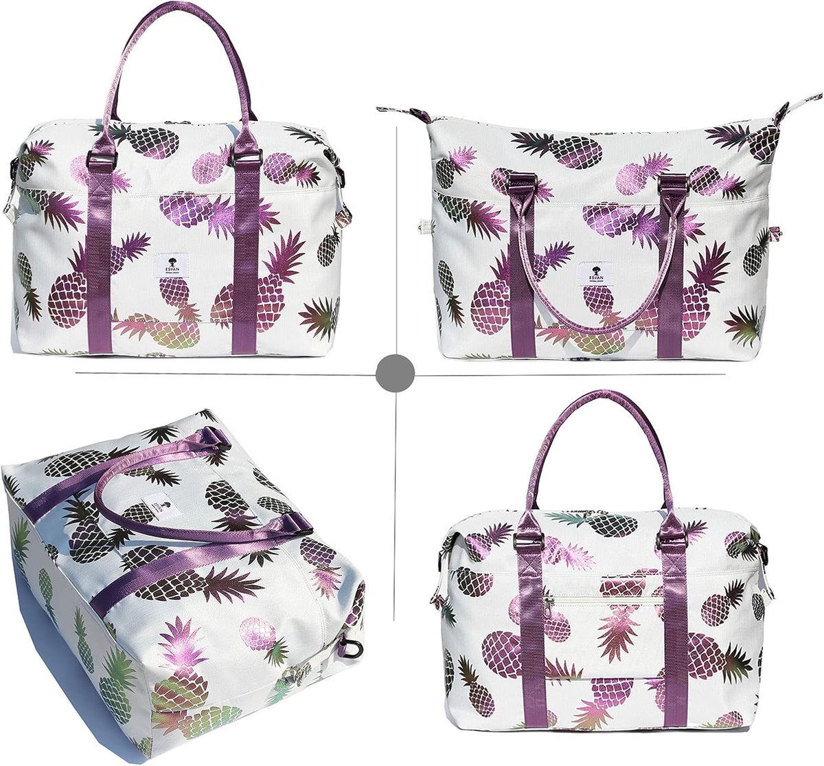 Travel Tote Duffel Gym Bag,Weekender Overnight Carry-on Tote Crossbody Bag with Wet Pocket and Trolley Sleeve Upgraded