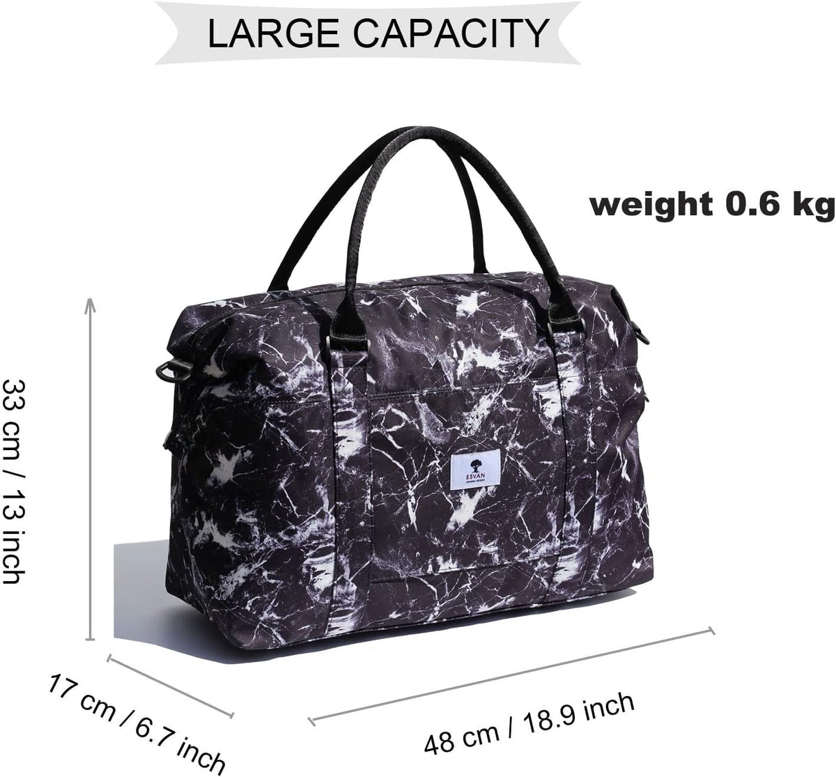 Travel Tote Duffel Gym Bag,Weekender Overnight Carry-on Tote Crossbody Bag with Wet Pocket and Trolley Sleeve Upgraded