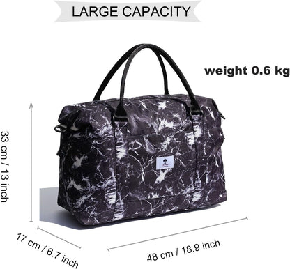 Travel Tote Duffel Gym Bag,Weekender Overnight Carry-on Tote Crossbody Bag with Wet Pocket and Trolley Sleeve Upgraded