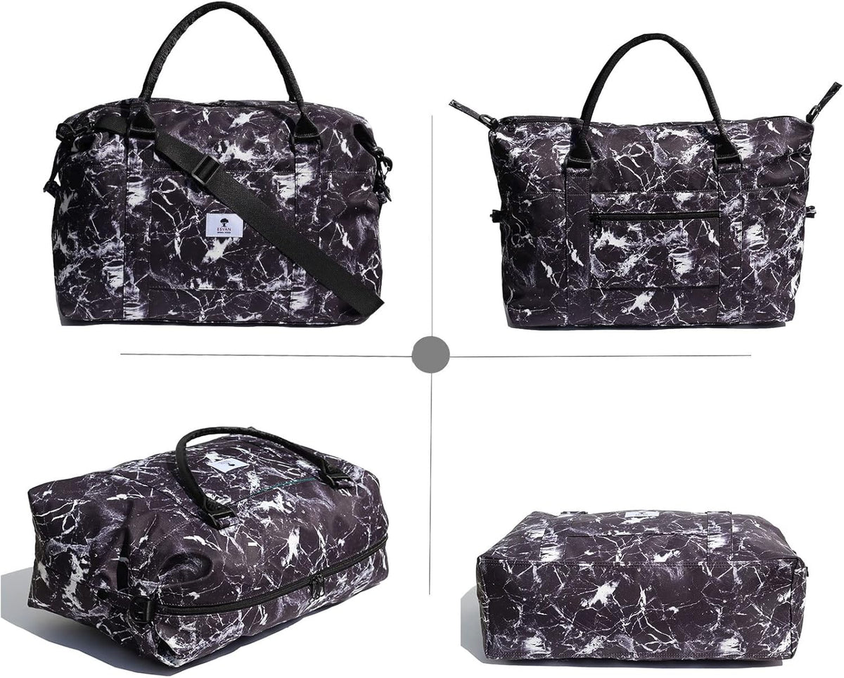 Travel Tote Duffel Gym Bag,Weekender Overnight Carry-on Tote Crossbody Bag with Wet Pocket and Trolley Sleeve Upgraded