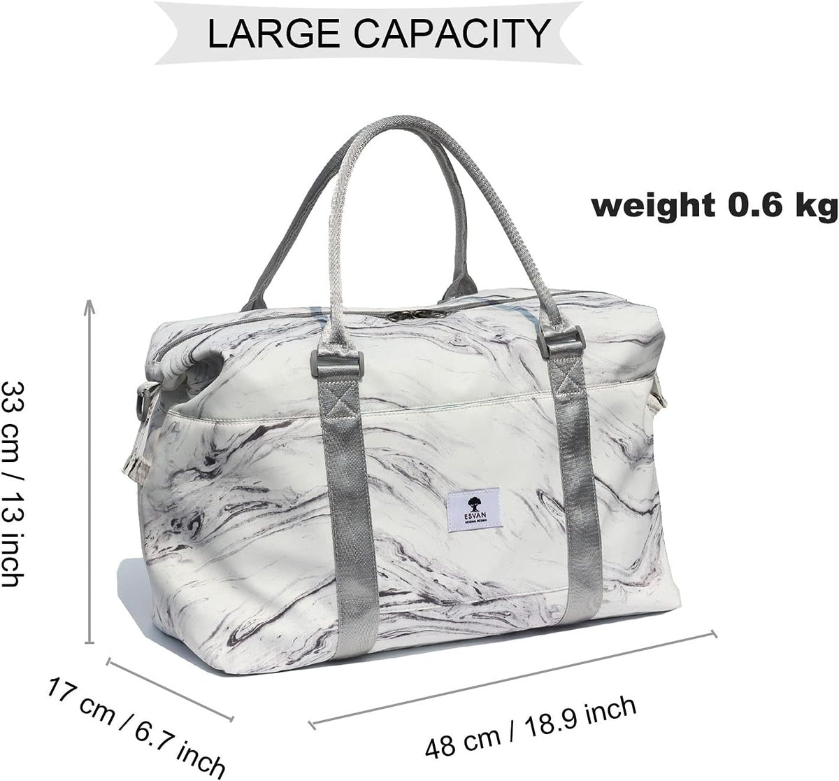 Travel Tote Duffel Gym Bag,Weekender Overnight Carry-on Tote Crossbody Bag with Wet Pocket and Trolley Sleeve Upgraded