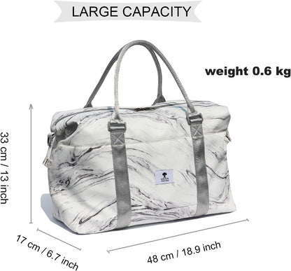 Travel Tote Duffel Gym Bag,Weekender Overnight Carry-on Tote Crossbody Bag with Wet Pocket and Trolley Sleeve Upgraded