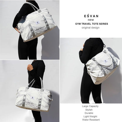 Travel Tote Duffel Gym Bag,Weekender Overnight Carry-on Tote Crossbody Bag with Wet Pocket and Trolley Sleeve Upgraded