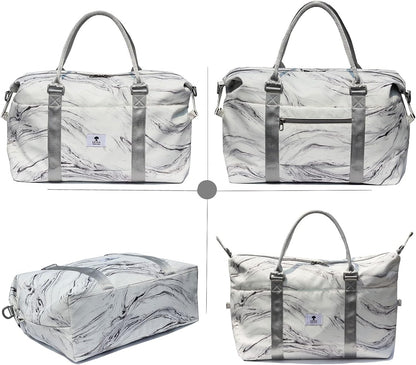 Travel Tote Duffel Gym Bag,Weekender Overnight Carry-on Tote Crossbody Bag with Wet Pocket and Trolley Sleeve Upgraded