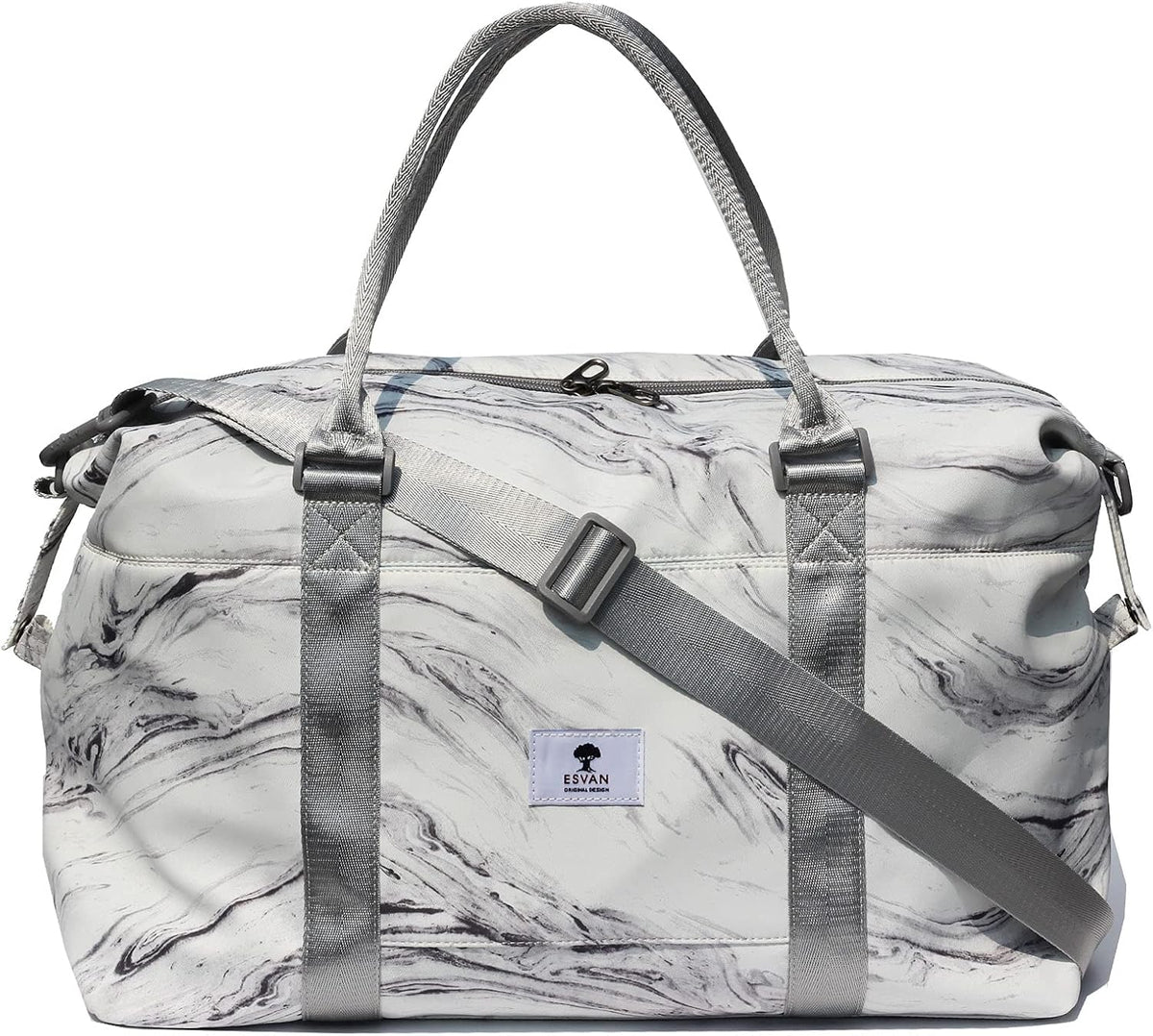 Travel Tote Duffel Gym Bag,Weekender Overnight Carry-on Tote Crossbody Bag with Wet Pocket and Trolley Sleeve Upgraded
