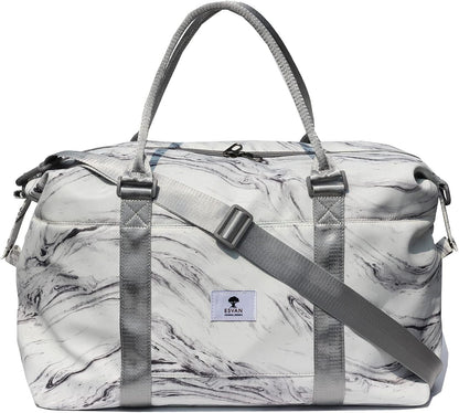 Travel Tote Duffel Gym Bag,Weekender Overnight Carry-on Tote Crossbody Bag with Wet Pocket and Trolley Sleeve Upgraded