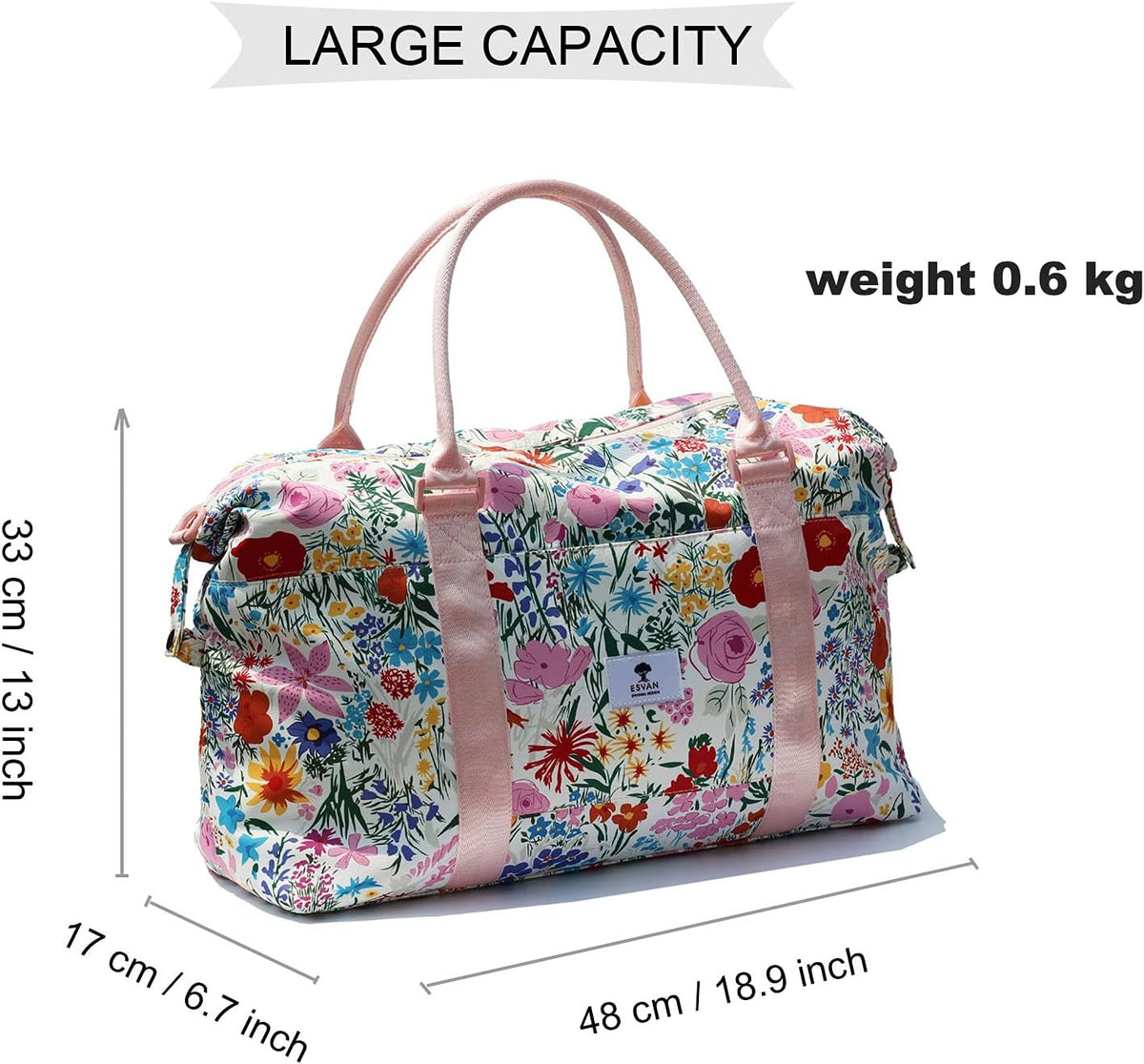 Travel Tote Duffel Gym Bag,Weekender Overnight Carry-on Tote Crossbody Bag with Wet Pocket and Trolley Sleeve Upgraded