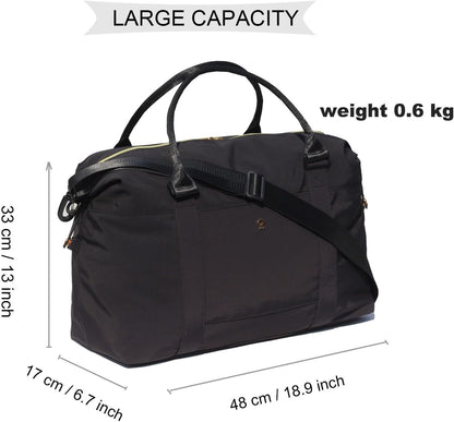 Travel Tote Duffel Gym Bag,Weekender Overnight Carry-on Tote Crossbody Bag with Wet Pocket and Trolley Sleeve Upgraded