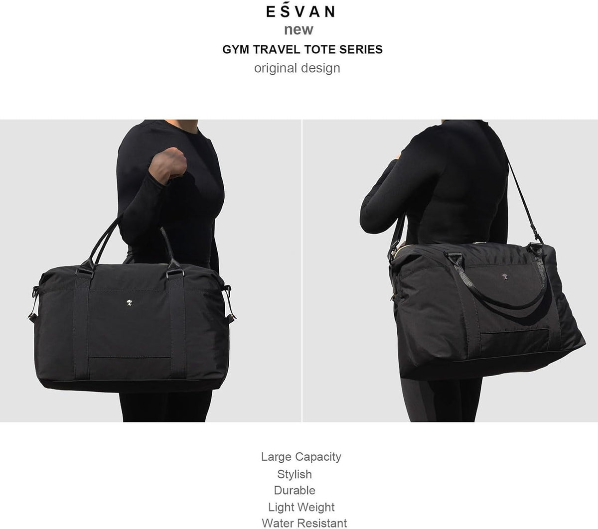 Travel Tote Duffel Gym Bag,Weekender Overnight Carry-on Tote Crossbody Bag with Wet Pocket and Trolley Sleeve Upgraded