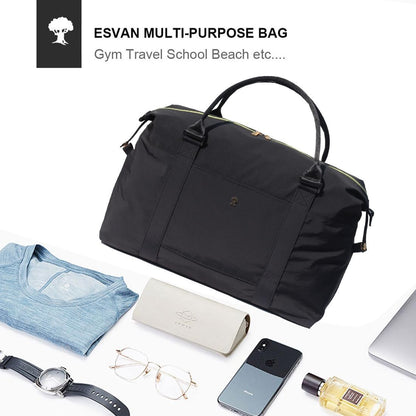 Travel Tote Duffel Gym Bag,Weekender Overnight Carry-on Tote Crossbody Bag with Wet Pocket and Trolley Sleeve Upgraded