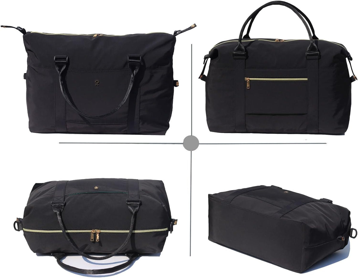 Travel Tote Duffel Gym Bag,Weekender Overnight Carry-on Tote Crossbody Bag with Wet Pocket and Trolley Sleeve Upgraded