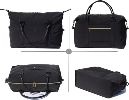 Travel Tote Duffel Gym Bag,Weekender Overnight Carry-on Tote Crossbody Bag with Wet Pocket and Trolley Sleeve Upgraded