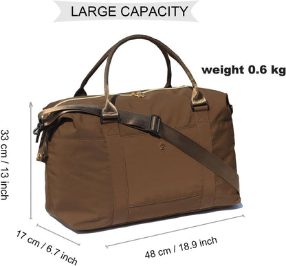 Travel Tote Duffel Gym Bag,Weekender Overnight Carry-on Tote Crossbody Bag with Wet Pocket and Trolley Sleeve Upgraded