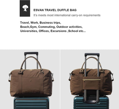 Travel Tote Duffel Gym Bag,Weekender Overnight Carry-on Tote Crossbody Bag with Wet Pocket and Trolley Sleeve Upgraded
