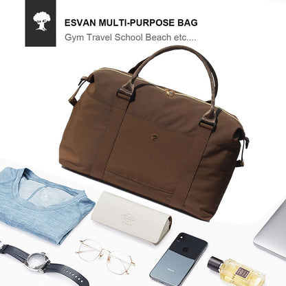 Travel Tote Duffel Gym Bag,Weekender Overnight Carry-on Tote Crossbody Bag with Wet Pocket and Trolley Sleeve Upgraded