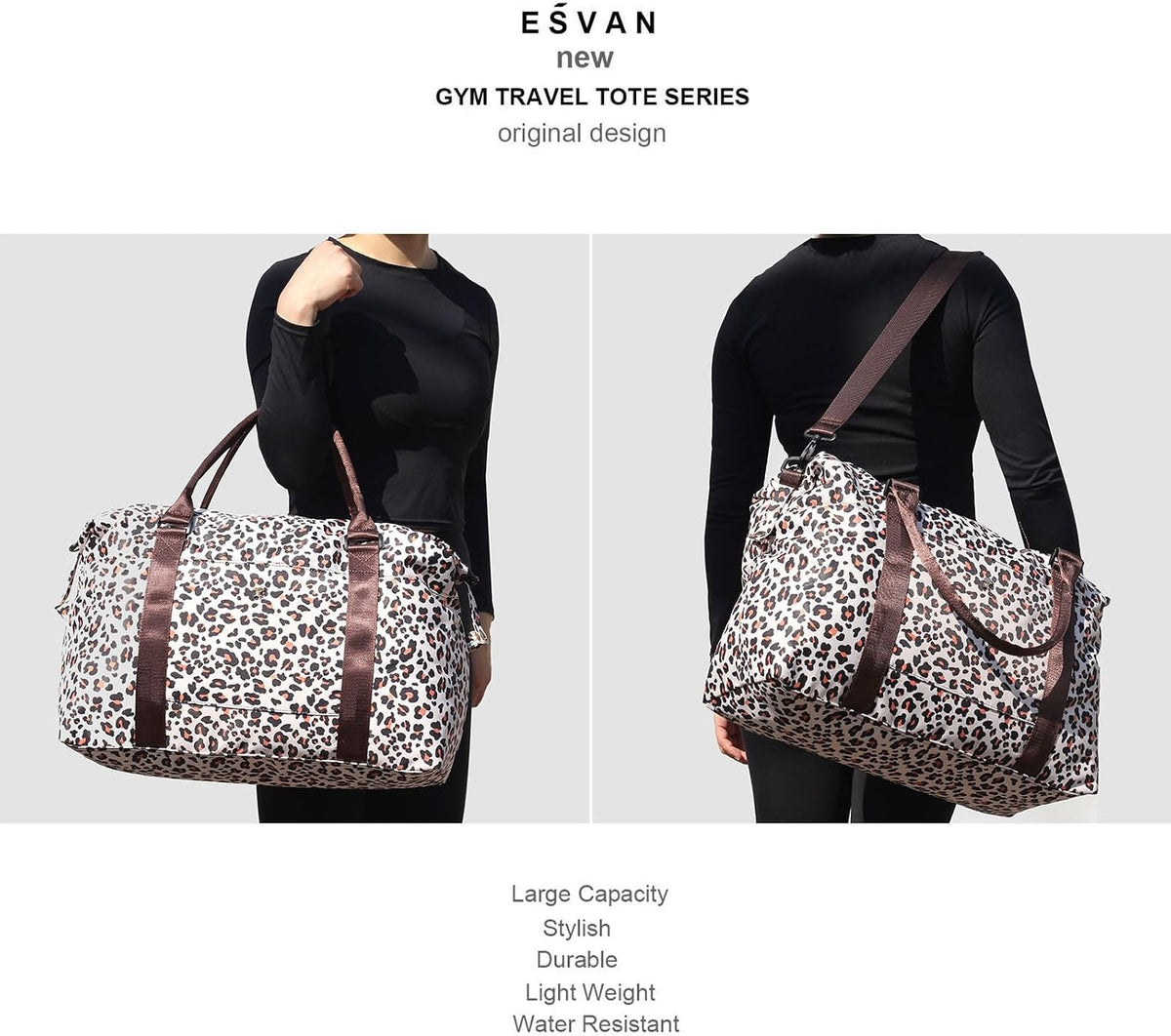 Travel Tote Duffel Gym Bag,Weekender Overnight Carry-on Tote Crossbody Bag with Wet Pocket and Trolley Sleeve Upgraded