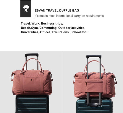 Travel Tote Duffel Gym Bag,Weekender Overnight Carry-on Tote Crossbody Bag with Wet Pocket and Trolley Sleeve Upgraded