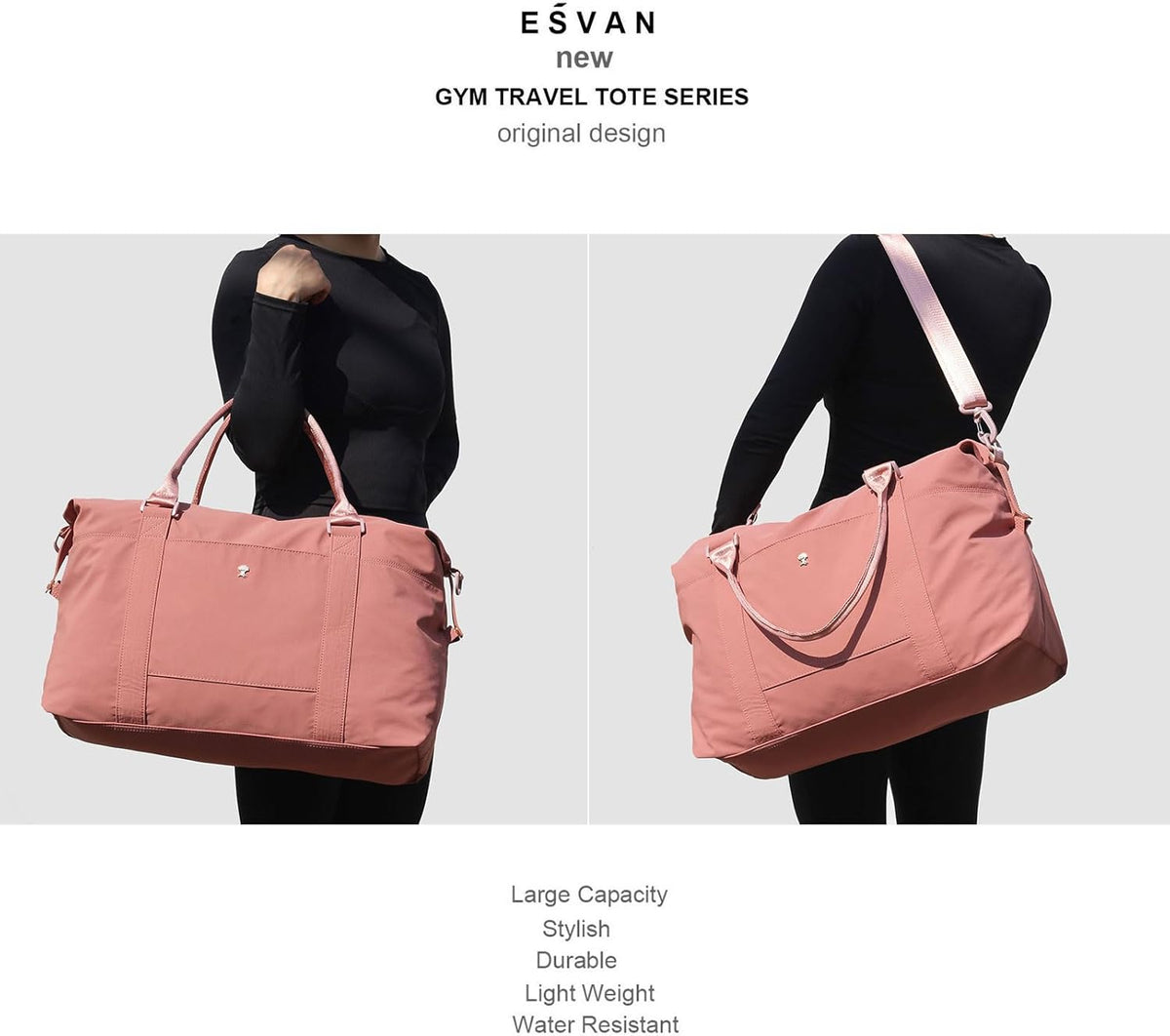 Travel Tote Duffel Gym Bag,Weekender Overnight Carry-on Tote Crossbody Bag with Wet Pocket and Trolley Sleeve Upgraded