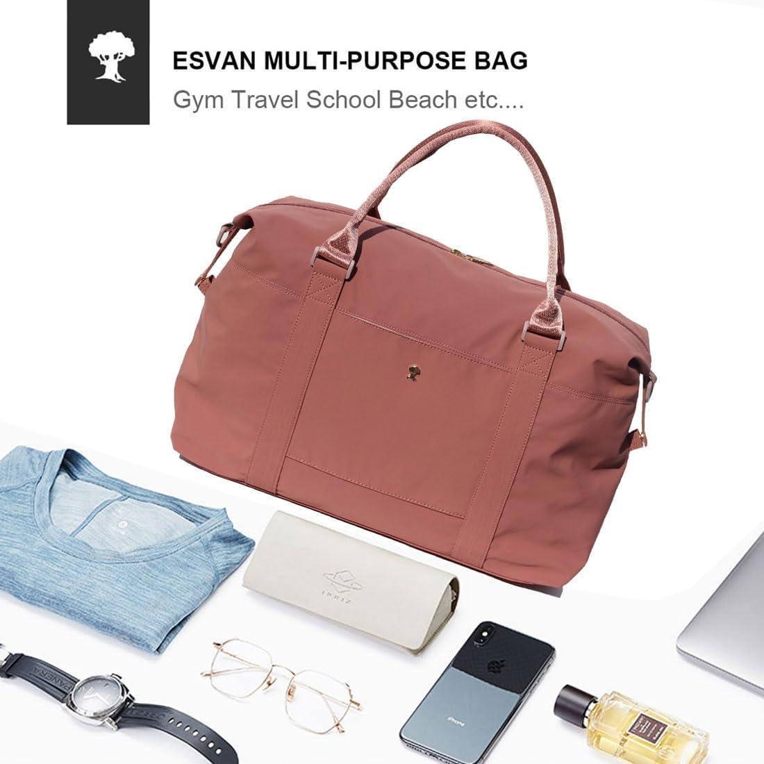 Travel Tote Duffel Gym Bag,Weekender Overnight Carry-on Tote Crossbody Bag with Wet Pocket and Trolley Sleeve Upgraded