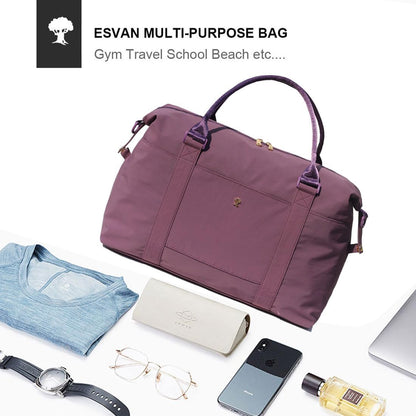 Travel Tote Duffel Gym Bag,Weekender Overnight Carry-on Tote Crossbody Bag with Wet Pocket and Trolley Sleeve Upgraded