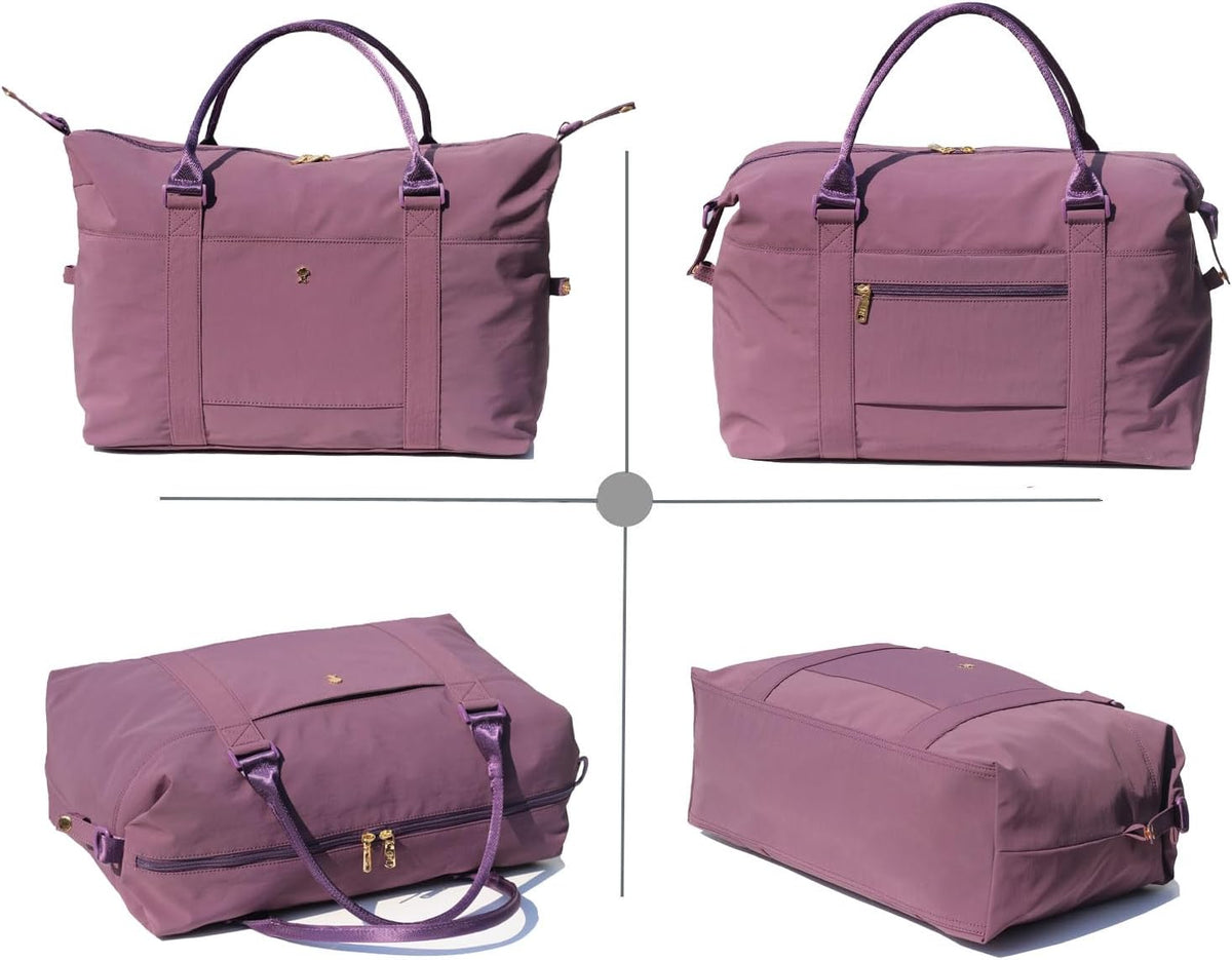 Travel Tote Duffel Gym Bag,Weekender Overnight Carry-on Tote Crossbody Bag with Wet Pocket and Trolley Sleeve Upgraded