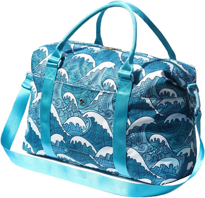 Travel Tote Duffel Gym Bag,Weekender Overnight Carry-on Tote Crossbody Bag with Wet Pocket and Trolley Sleeve Upgraded