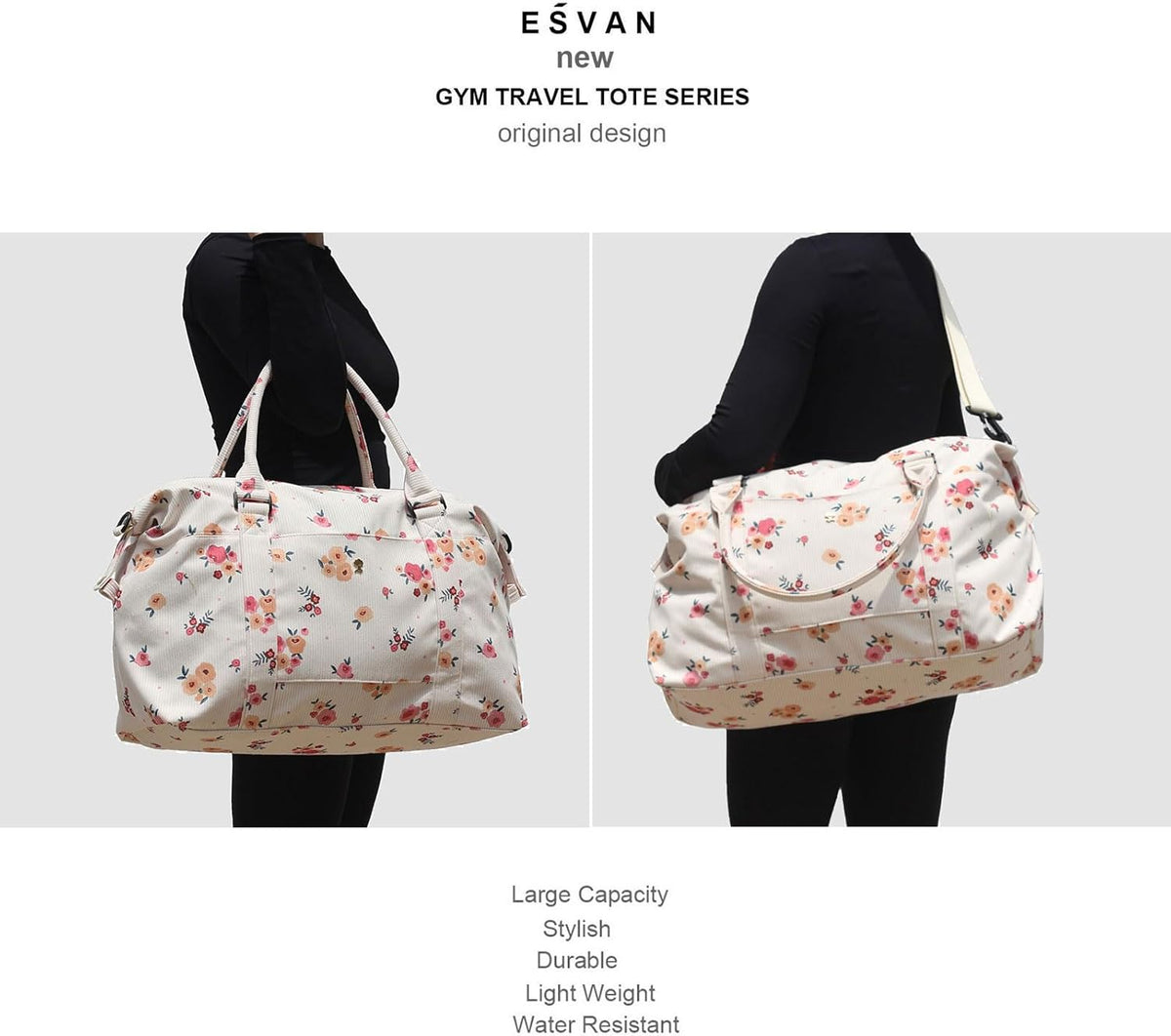 Travel Tote Duffel Gym Bag,Weekender Overnight Carry-on Tote Crossbody Bag with Wet Pocket and Trolley Sleeve Upgraded