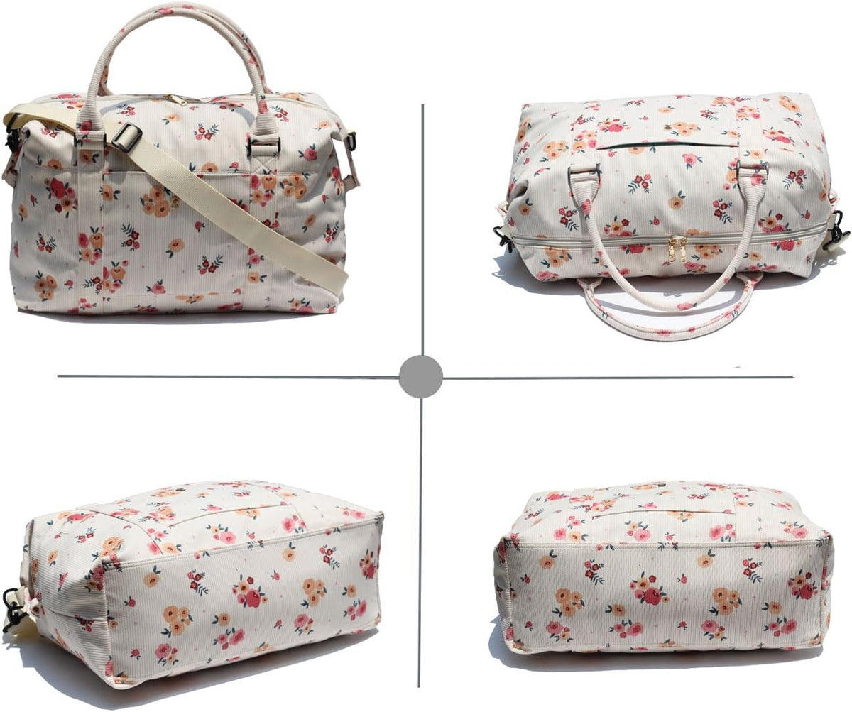 Travel Tote Duffel Gym Bag,Weekender Overnight Carry-on Tote Crossbody Bag with Wet Pocket and Trolley Sleeve Upgraded